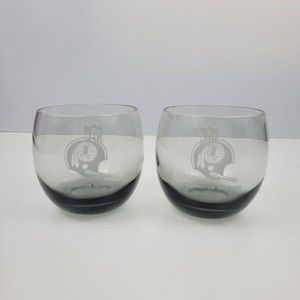 2 Vintage Washington NFL Team Smoked Glass